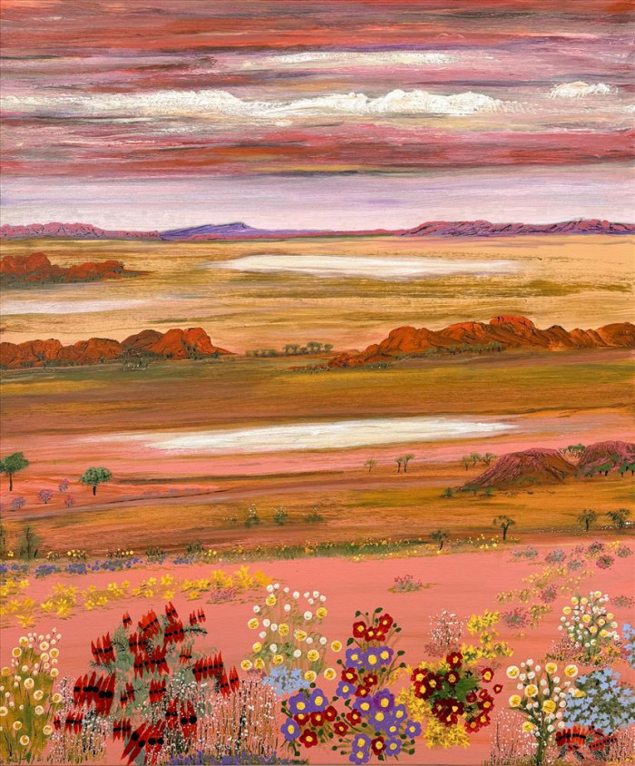 Desert Flowers at the Saltpan by Nita  Ferguson