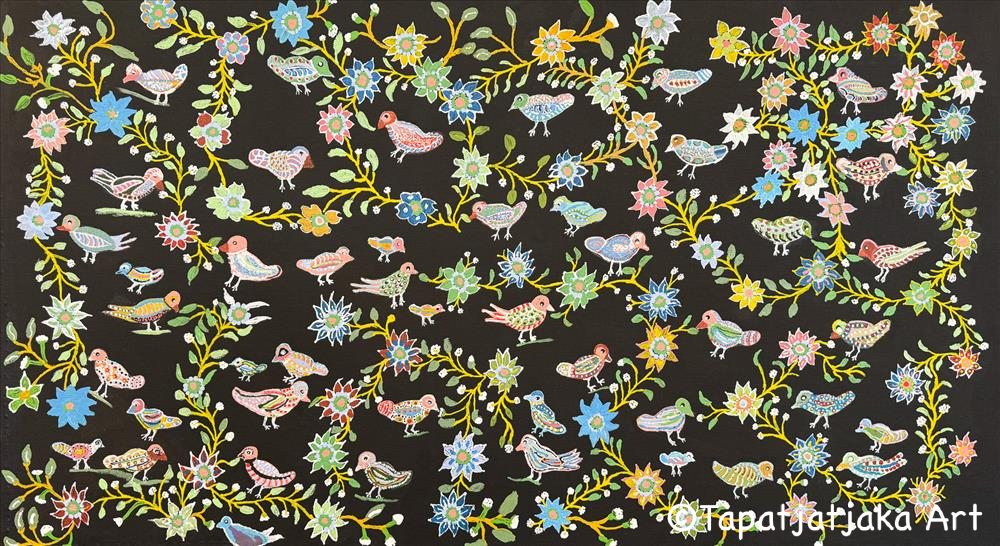Tjulpu tjuta. (Many Birds) by Nora Campbell